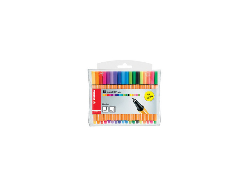 STABILO Feutre à pointe fine point 88 mini, étui plastique