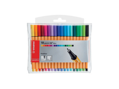 STABILO Feutre à pointe fine point 88 mini, étui plastique