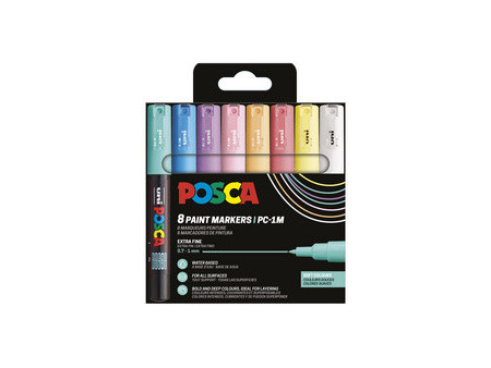 POSCA Marqueur à pigment PC-1MC, étui de 8, assorti