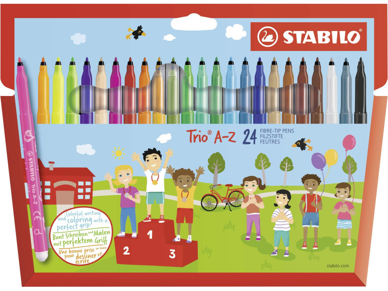 STABILO Feutre Trio A-Z, étui en carton de 24