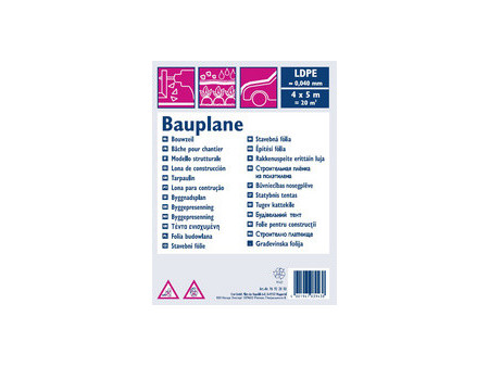 WESTEX Bâche de chantier LDPE, 40 microns, 4x5m, translucide