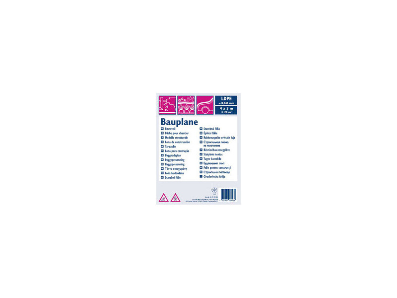 WESTEX Bâche de chantier LDPE, 40 microns, 4x5m, translucide