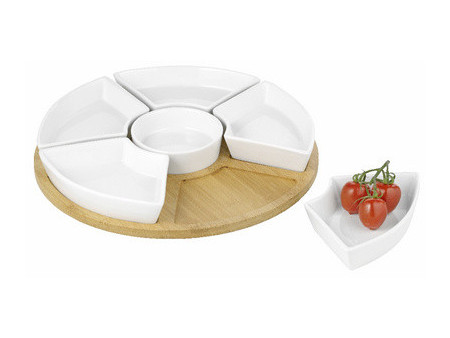 Esmeyer Set de service SUSAN, en bois/porcelaine, 7 pièces