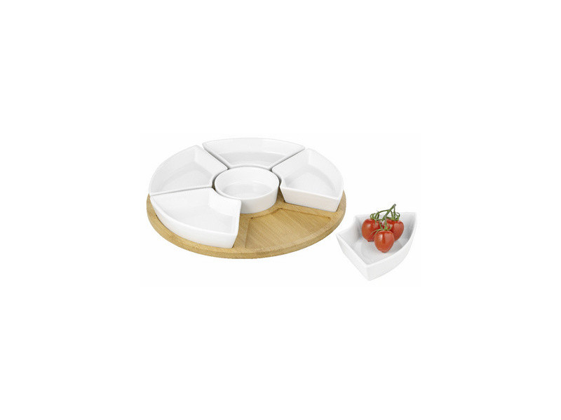 Esmeyer Set de service SUSAN, en bois/porcelaine, 7 pièces
