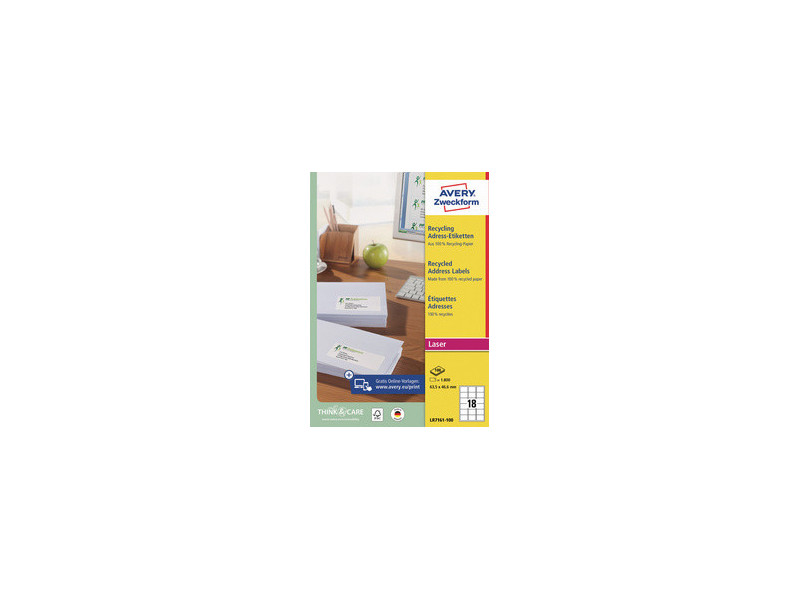 AVERY Zweckform Étiquette d'adresse recyclée, 99,1 x 33,9 mm