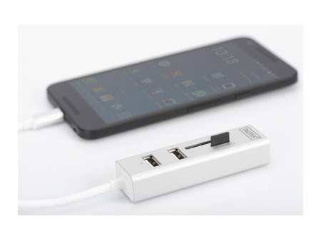 DIGITUS Hub USB-C stéréo OTG 3 ports / lecteur de cartes SD