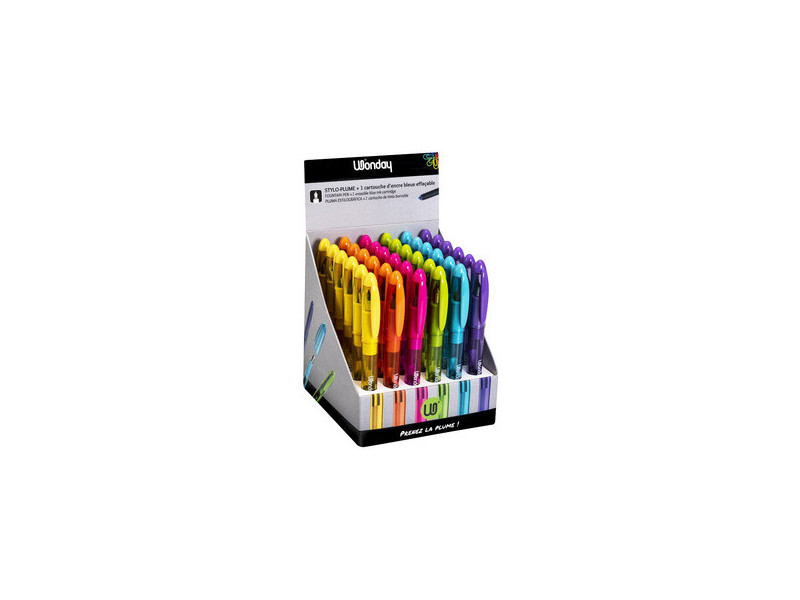 Wonday Stylo plume MIN'O, assorti, présentoir de 36