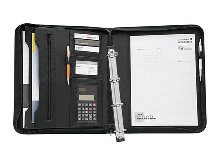 WEDO Porte-documents, A4, avec calculatrice, couleur: noir