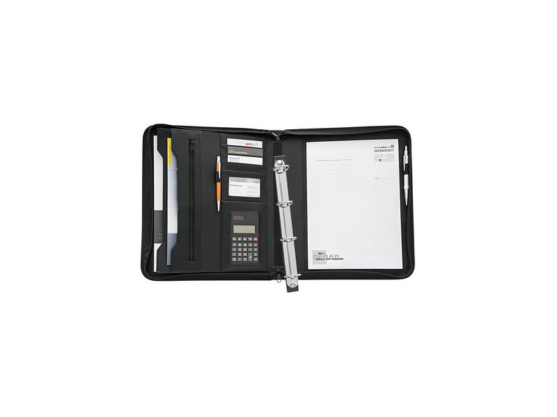 WEDO Porte-documents, A4, avec calculatrice, couleur: noir