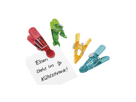 WEDO Aimants clip GLOSSY, kit de 4, noir / transparent