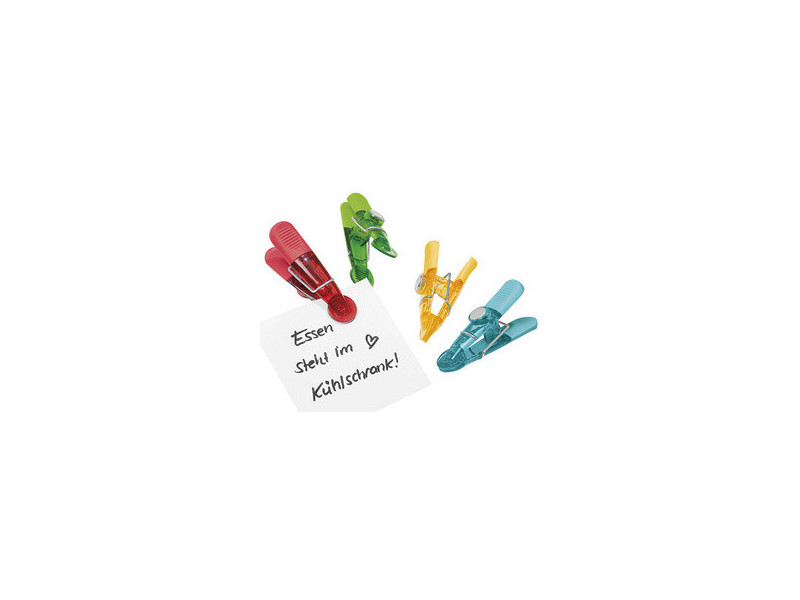 WEDO Aimants clip GLOSSY, kit de 4, noir / transparent