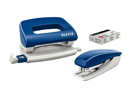 LEITZ Kit agrafeuse et perforateur, bleu