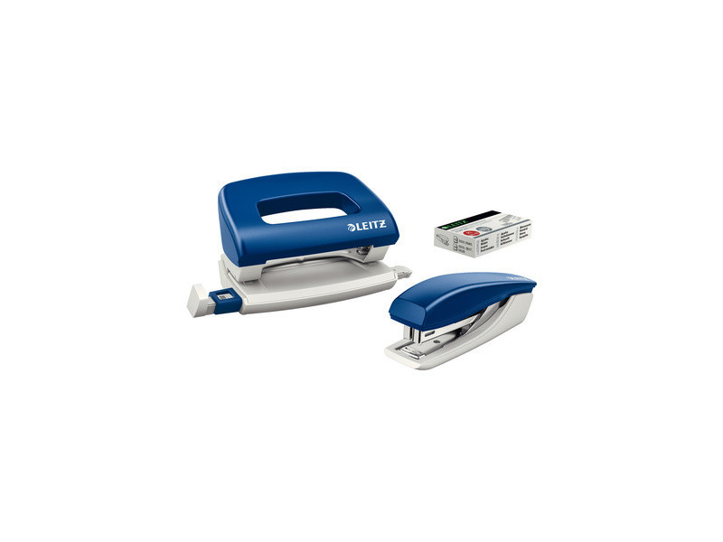 LEITZ Kit agrafeuse et perforateur, bleu