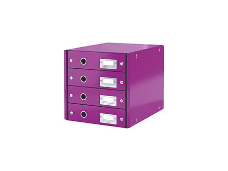 LEITZ Bloc de classement Click & Store WOW, 4 tiroirs,violet