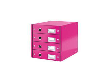 LEITZ Bloc de classement Click & Store WOW, 4 tiroirs,violet
