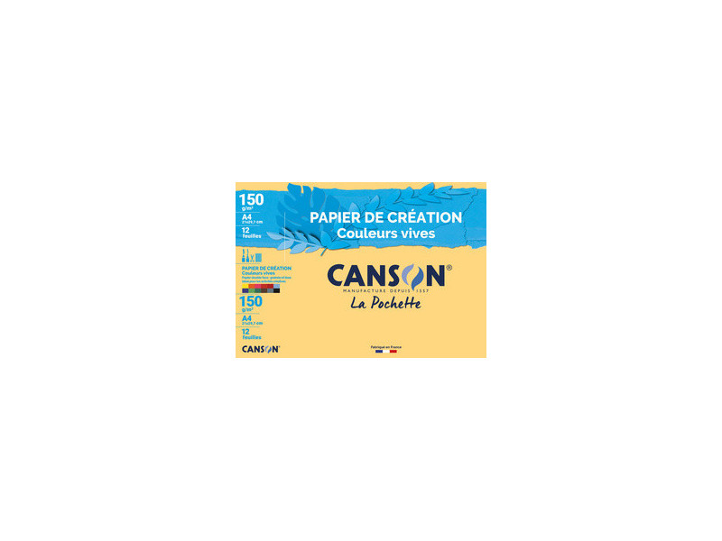 CANSON Papier de création, A4, 150 g/m2, couleurs vives