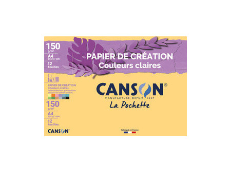 CANSON Papier de création, A4, 150 g/m2, couleurs vives
