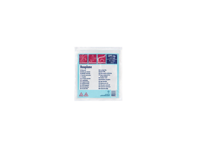 WESTEX Bâche de chantier LDPE, 75 microns, 4 x 5m, noir