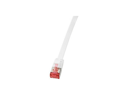 LogiLink Câble patch plat U/FTP, Cat.6A, 10,0 m, blanc