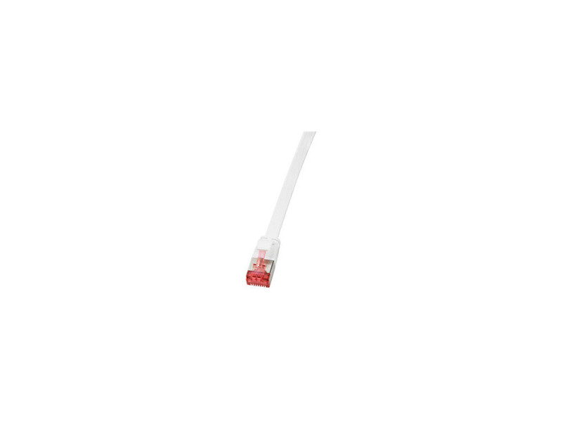 LogiLink Câble patch plat U/FTP, Cat.6A, 10,0 m, blanc
