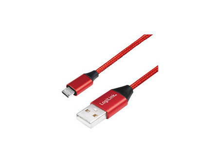 LogiLink Câble USB 2.0, USB-A - Micro USB, 0,3 m, noir