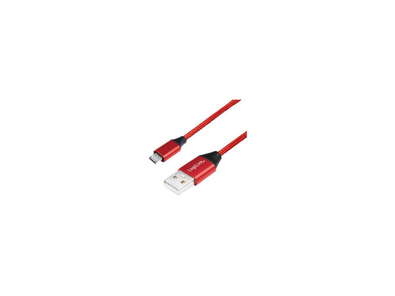 LogiLink Câble USB 2.0, USB-A - Micro USB, 0,3 m, noir