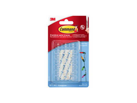 3M Command Clip décoratif, plastique, taille XS, transparent
