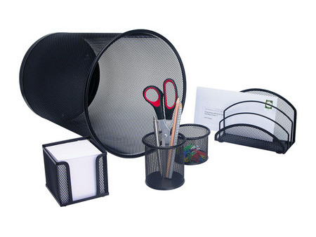 WEDO Set de bureau 'Office', en fil métallique, noir