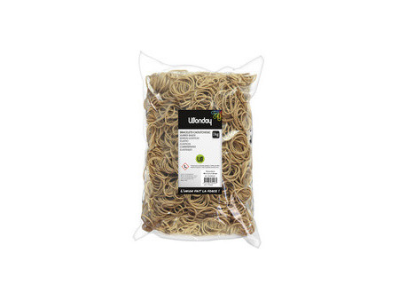 Wonday Bracelets caoutchouc, 40 mm, sac 1 kilo, nature