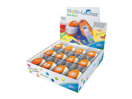 WEDO Perforateurs à motif, grand, présentoir de 12, assorti