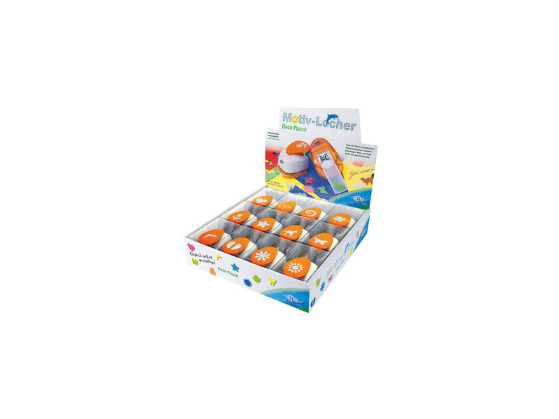 WEDO Perforateurs à motif, grand, présentoir de 12, assorti