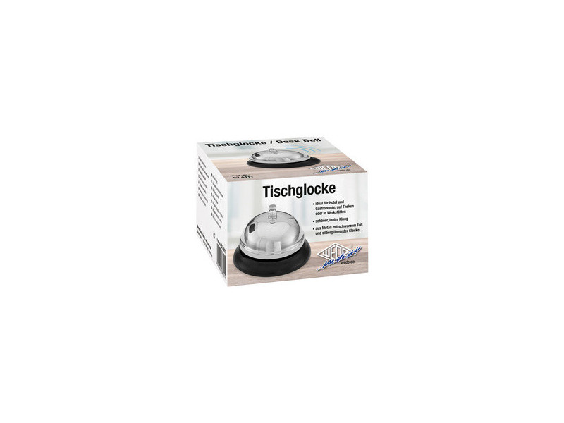 WEDO Cloche de table, sonnette en métal, socle noir