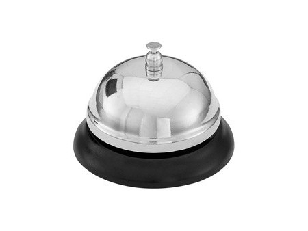 WEDO Cloche de table, sonnette en métal, socle noir