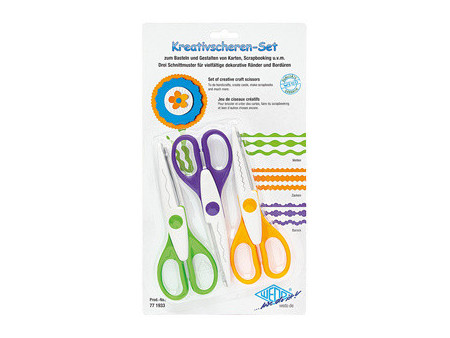 WEDO Set de ciseaux cranteurs, set de 3, assorti