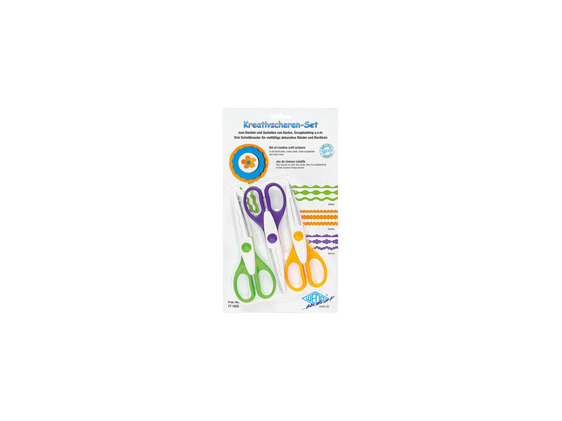 WEDO Set de ciseaux cranteurs, set de 3, assorti