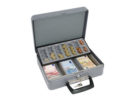 WEDO Coffret-caisse à monnaie standard, en tôle acier, gris