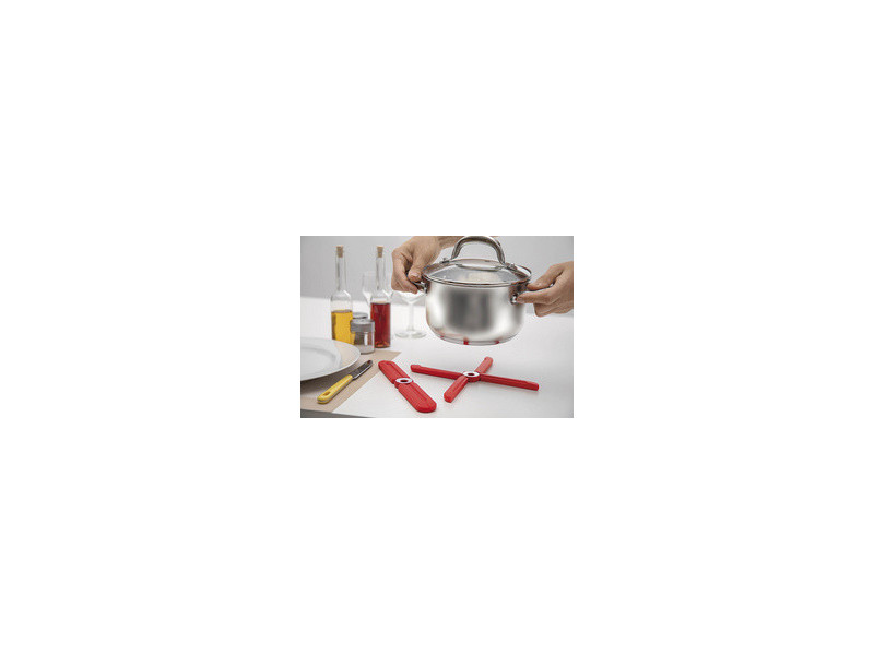 WEDO Dessous de plat design en silicone, pliable, rouge