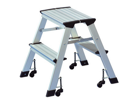 WEDO Escabeau, en aluminium, capacité: 150 kg, 2 x 2 marches