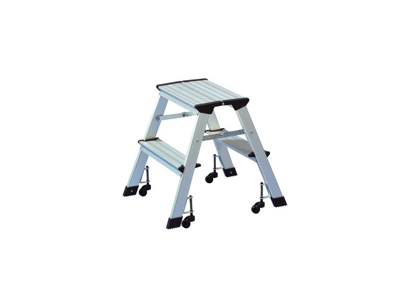 WEDO Escabeau, en aluminium, capacité: 150 kg, 2 x 2 marches