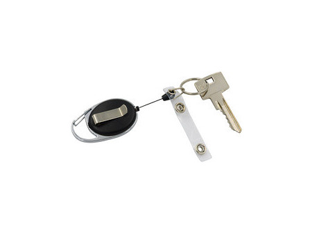 WEDO Clip de ceinture avec cordon en nylon extensible, noir/