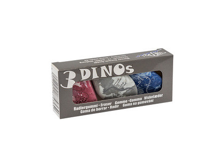 WEDO Gomme en plastique Pierre 'DINO', set de 3