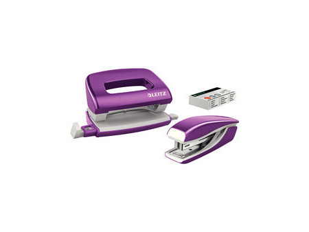LEITZ kit mini agrafeuse et perforateur Nexxt WOW, bleu