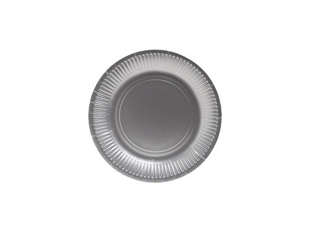 PROnappe Assiette en carton, rond, 230 mm, gris