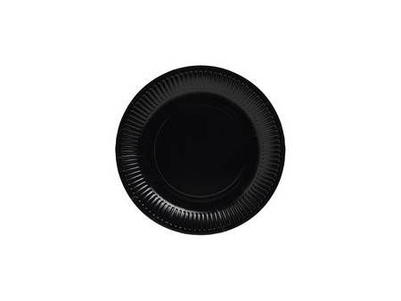 PROnappe Assiette en carton, rond, 230 mm, noir