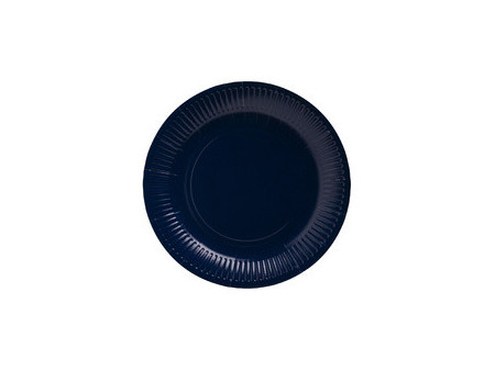 PROnappe Assiette en carton, rond, 230 mm, noir