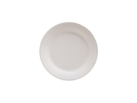 PROnappe Assiette en carton, rond, 230 mm, argent