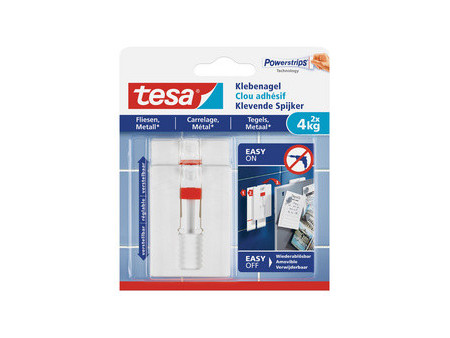 tesa Powerstrips Clou adhésif pour carrelage et métal, 4,0