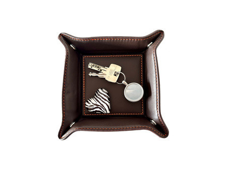 WEDO Petit vide-poches, en similicuir, marron