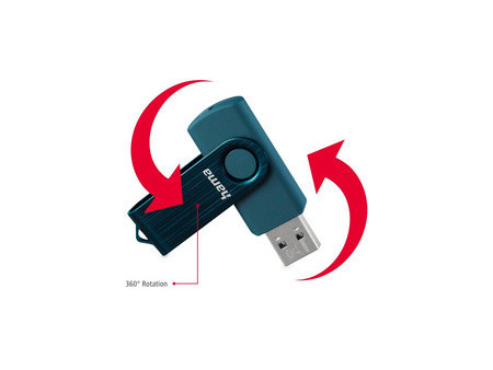 hama Clé USB 3.0 'Rotate', 64 GB, bleu pétrole