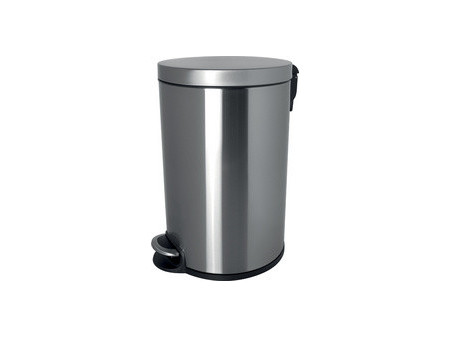 helit Poubelle à pédale 'the silent', 20 litres, argent